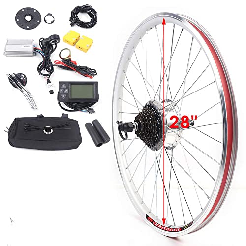 BTdahong 36V Kit de Conversión de Bicicleta Eléctrica, DIY Hub Motor Ebike, E-Bike Rueda Trasera Hub de Ciclismo, Bicicleta Motor Ruedas de Ciclismo sin Escobillas (26” 250W)