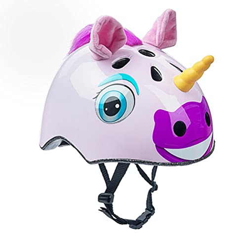 BTSEURY Casco 3D para niños, casco de unicornio para niños, casco de bicicleta multideporte para niña y patinaje scooter