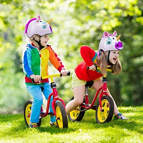 BTSEURY Casco 3D para niños, casco de unicornio para niños, casco de bicicleta multideporte para niña y patinaje scooter