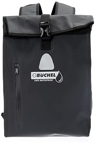 Büchel 81519001 81519001-Bolsa portaequipajes con función de Mochila, 100% Impermeable, con Correa y Bolsillo Delantero, Color Negro, Unisex Adulto, 18