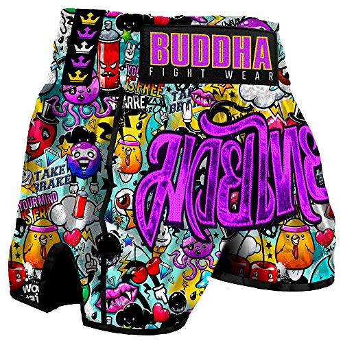 Buddha Fight Wear Pantalón Muay Thai Kick Boxing Buddha Retro Zippy