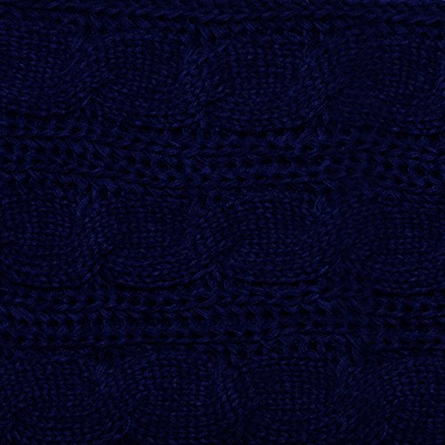 Bufanda de invierno tipo cuello suave y cálida para mujer con diseño de punto - Azul oscuro