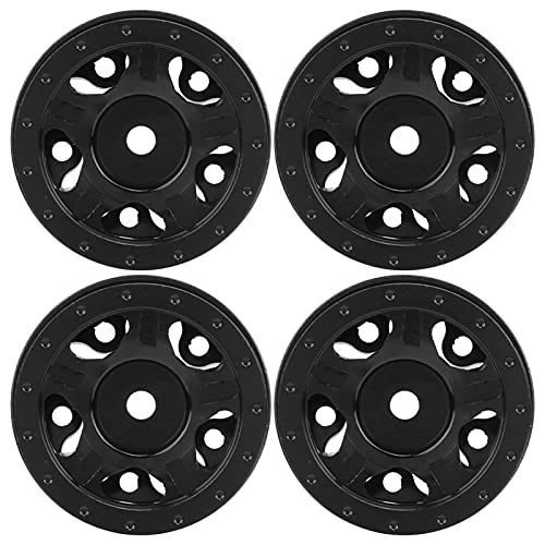 Buje de Rueda de Aleación de Aluminio de 27 Mm, 4 Bujes de Rueda de Coche RC de Alta Resistencia a la Abrasión, Fácil de Instalar Y Reemplazar para Coches Axiales SCX24 C10 JLU B-17 1/24 RC(Negro)