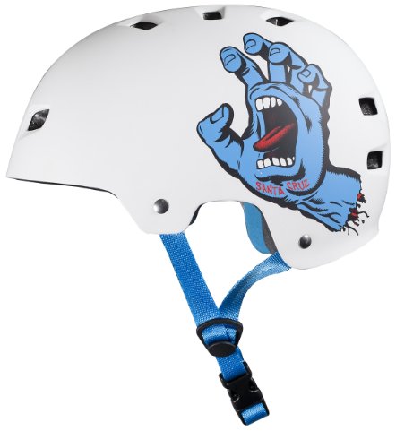 Bullet Santa Cruz Screaming Hand Casco, Unisex Adulto, Blanco (Matt White), L/XL