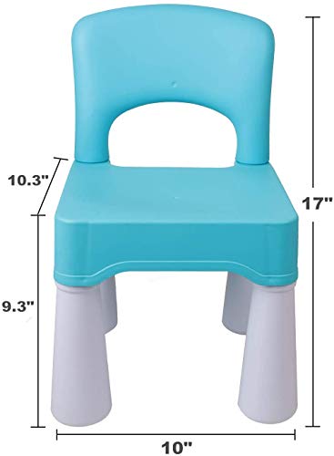 burgkidz Silla de plástico para niños, Duradera y Liviana, Asiento de 9.3"de Altura, Uso en Interiores o Exteriores, Azul
