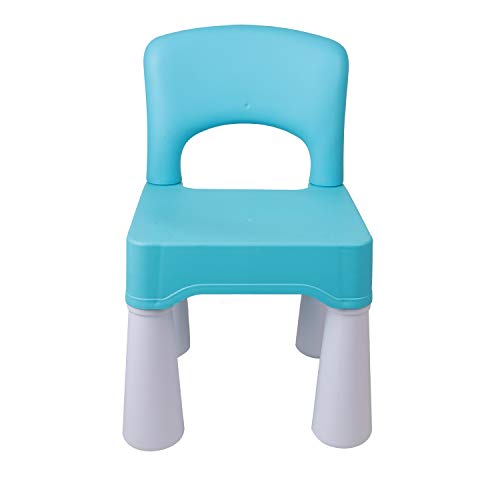 burgkidz Silla de plástico para niños, Duradera y Liviana, Asiento de 9.3"de Altura, Uso en Interiores o Exteriores, Azul