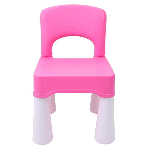 burgkidz Silla Rosa para Niñas Pequeñas de 2 Años en Adelante, Silla de Plástico Desmontable y Ensamblable para Hogar y Jardín, Peso Máximo 100 Kg/220 LB