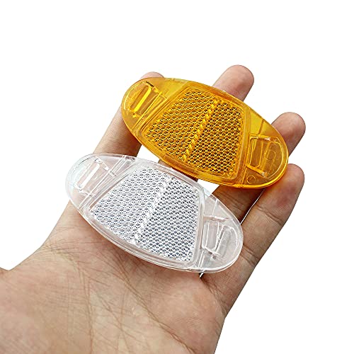 burkfeeg 10 Piezas Reflector de Radios de Bicicleta Reflector de Bicicleta para Ruedas para Bicicleta Accesorio de Conducción Nocturna (7*3.5cm)