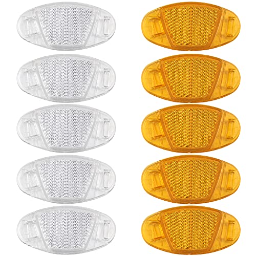burkfeeg 10 Piezas Reflector de Radios de Bicicleta Reflector de Bicicleta para Ruedas para Bicicleta Accesorio de Conducción Nocturna (7*3.5cm)