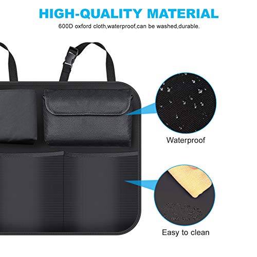 BURNNOVE Organizador de Maletero de Coche Bolsa de Almacenamiento de Maletero de Coche Impermeable Plegable de Gran Capacidad con 3 Correas Ajustables y 8 Bolsillos