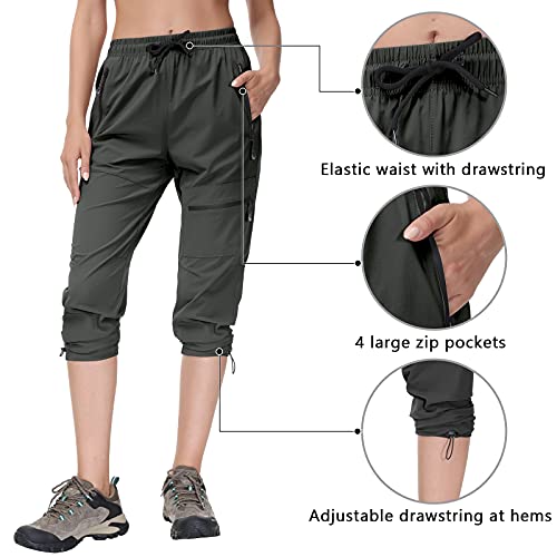 Butrends Pantalones de Senderismo al Aire Libre para Mujer Pantalones para Caminar Impermeables de Secado rápido para Acampar Protección UV con Bolsillos con Cremallera.