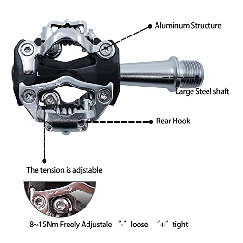 BUYYUB Pedales De Bicicletas, Auto-Bloqueo De Aluminio con Clips. Pedales Sin Imágenes De Doble Cara. Pedales De Piezas De Bicicleta Ultraligeras