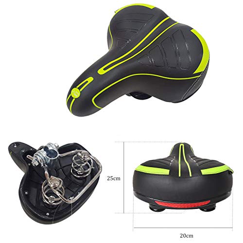 BWBIKE Wide Soft Flexible Cojín del Asiento de la Bicicleta Diseño a Prueba de Golpes Big Bum Sillín de Confort Extra para Bicicleta de montaña de MTB, Bicicleta Plegable, Bicicleta de Carretera