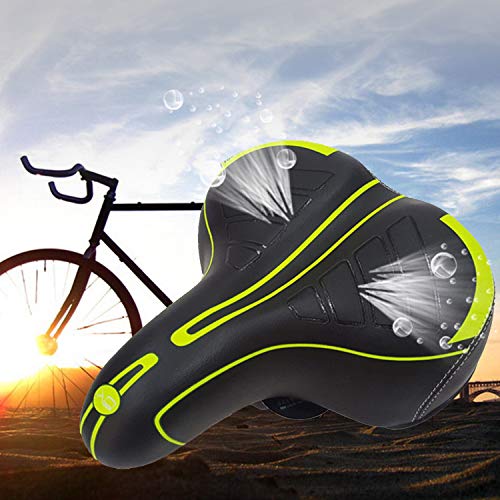 BWBIKE Wide Soft Flexible Cojín del Asiento de la Bicicleta Diseño a Prueba de Golpes Big Bum Sillín de Confort Extra para Bicicleta de montaña de MTB, Bicicleta Plegable, Bicicleta de Carretera