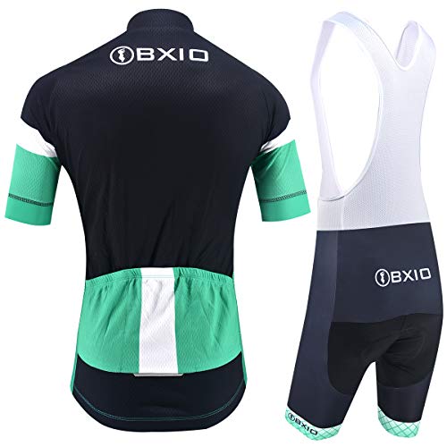 BXIO Conjunto Ciclismo Hombre, Manga Corta y Pantalones Cortos Acolchados, Gel 5D Ropa Ciclismo Transpirable Secado rápido