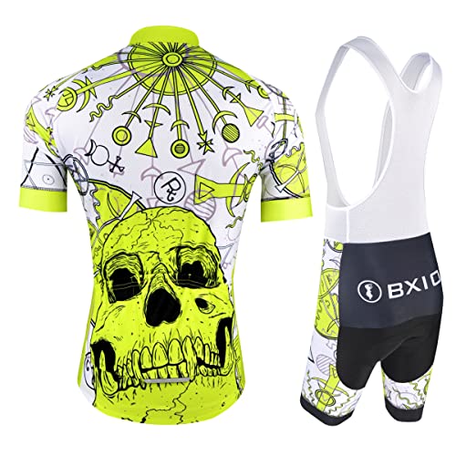 BXIO Hombres Ciclismo Jersey Pro Team Bike Wear Carrera de Calle Pequeño Amarillo, S