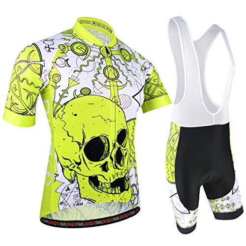 BXIO Hombres Ciclismo Jersey Pro Team Desgaste de la Bici Raza de Camino XXXL Amarillo