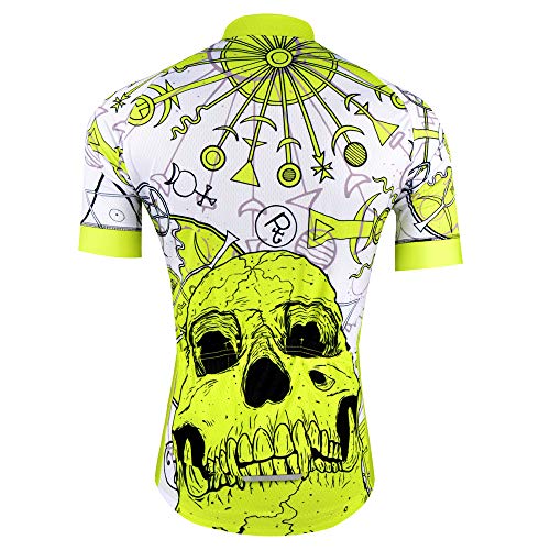 BXIO Maillot Ciclismo Hombre, Pantalón Corto Ciclismo con 3 Bolsillos Traseros Elásticos Banda Reflectante Mayor Seguridad, Cremallera Completa Mangas Cortas, (186, M)