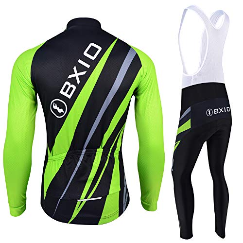 BXIO Ropa Ciclismo Hombre Invierno, Maillot Ciclismo Manga Larga y Térmico con Cremallera Completa, Pantalones Ciclismo, Mallas Trajes Bicicleta Bicicleta Montaña