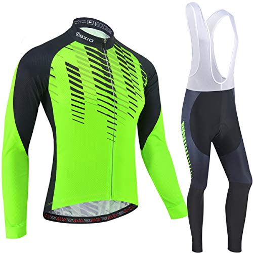 BXIO Ropa Ciclismo Hombre Invierno, Maillot Ciclismo Térmico y Manga Larga con 3 Bolsillos Traseros, Pantalones Ciclismo, Mallas, Trajes Bicicleta Bicicleta Montaña