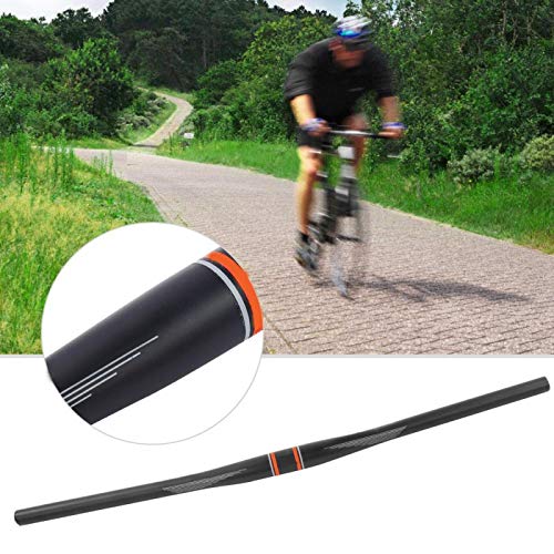 BYARSS Manillar de Ciclismo Mate, Fibra de Carbono Completa, Bicicleta de montaña, Ciclismo, Manillar de Bicicleta de Carretera, Barra Recta 31,8 mm(Mango Recto Naranja 680 * 31.8)