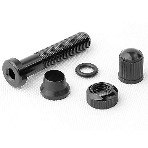 Bzocio Schrader Un/V - 2 válvulas de 40 mm, tetinas de biberón anodizadas fabricadas con CNC para llantas sin cámara para bicicleta de carretera, color negro