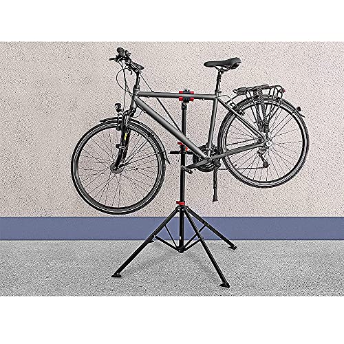 Caballete Bicicleta Soporte para Reparación de Bicicletas, Caballete de Montaje Estable, Altura Ajustable 108-190 cm, Soporte para Bicicletas de Taller Giratorio de 360°, Máx. 30 kg (Rojo Negro)