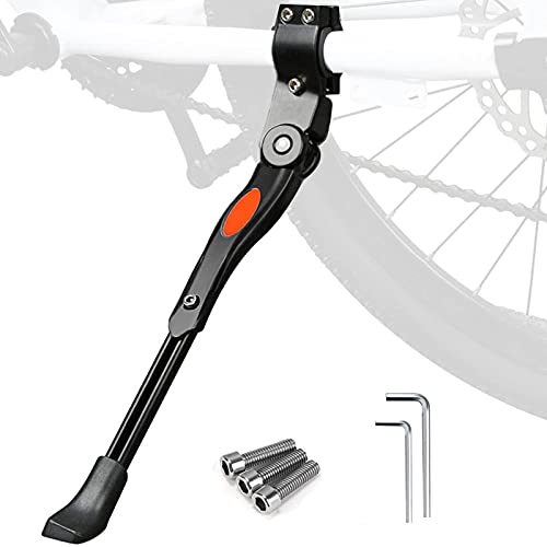 Caballete Lateral Ajustable,Pata de Cabra Bicicletas,Kickstand aleación de Aluminio Lateral de Bicicleta Pata de Cabra,Aluminio Aleación Ajustable Bici Pata de Cabra,Bicicletas 16"-27"(Negro/Blanco)