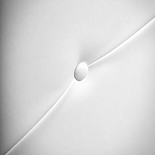 Cabecero de Madera Jazmin, tapizado Acolchado en Polipiel Color Blanco. Cabeceros Madera para Dormitorio | Cama Matrimonio | Cama Juvenil | Camas de 140 cm, 135 cm, 120 cm
