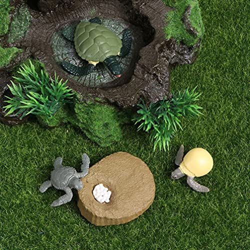 Cabilock 8 Piezas Figuras del Ciclo de Vida de La Tortuga de Mar Juguetes Modelo de Ciencia Figuras Educativos Evolución Juguete Modelo de Etapa de Crecimiento para Niños