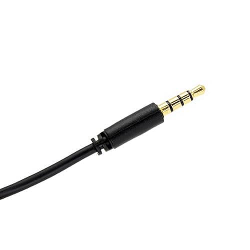 Cable de Audio Estereo Jack 3.5 Macho-Macho 4 Pin (2 Metros, Negro)