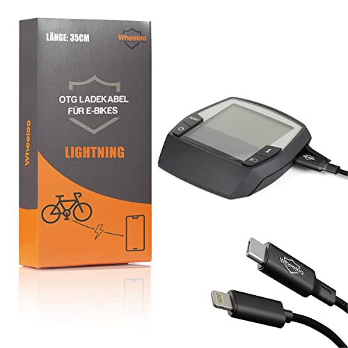 Cable de carga Lightning para bicicleta eléctrica Bosch Intuvia, Kiox, Nyon (antiguo), pantalla de 35 cm de longitud, función OTG, micro USB A para ordenador de bicicleta
