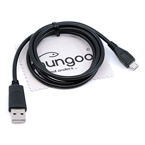 Cable de Datos USB Compatible con Garmin Edge 1000, Edge 1030, Edge 1030 Plus, Edge 130, Edge 520, Edge 520 Plus, Edge 530 Micro USB, 1 m, con paño de Limpieza de Pantalla Mungoo