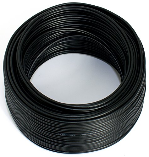 Cable para altavoz (2 x 0,50 mm², 50 m, CCA, cable de audio), color negro