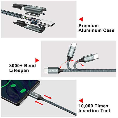 Cable USB Tipo C, 2 Pack [1M] 3A Cargador USB Tipo C Nylon Trenzado Cable USB C Carga Rápida y Sincronización de Datos para Samsung Galaxy S10 S9 S8, Huawei P30 P20 P10 Mate10