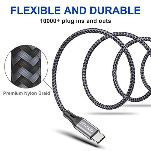 Cable USB Tipo C, RAVIAD Cable USB C a USB 3.0 Cable Tipo C Carga Rápida y Sincronización Compatible con Galaxy S10/S9/S8/Note 10, Huawei P30/P20, Mi A1/Mi A2 y más - 1M, Gris