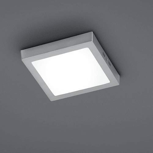 CABLEPELADO Plafon LED cuadrado Luz blanca marco plateado 18W