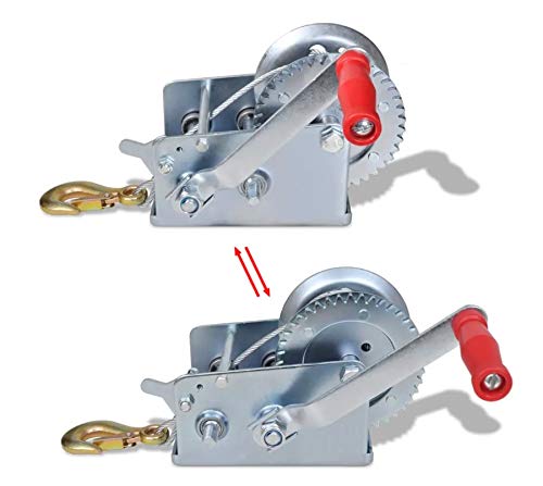 Cabrestante con cable, cabrestante de remolque con gancho para camioneta, remolque, automóvil, capacidad de elevación de 1134 kg, cable de 10 m