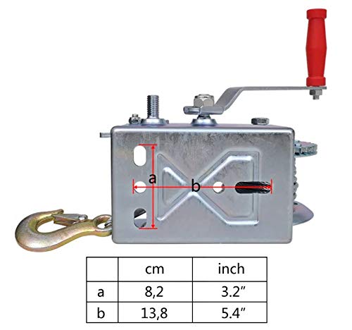 Cabrestante con cable, cabrestante de remolque con gancho para camioneta, remolque, automóvil, capacidad de elevación de 1134 kg, cable de 10 m