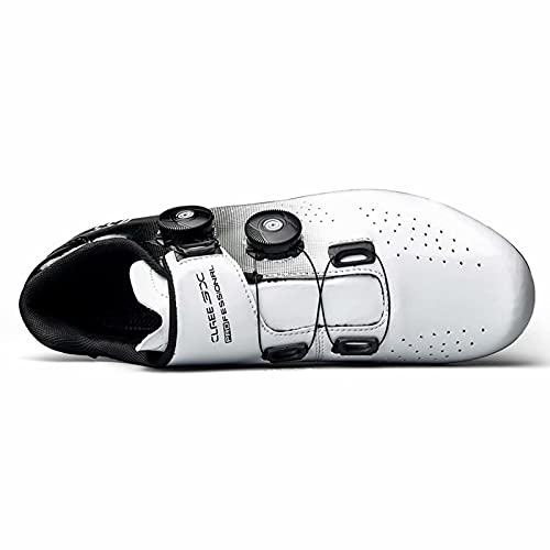 Cacagie Zapatillas de ciclismo para hombre y mujer Spin Ring SPD para ejercicio al aire libre e interior, hombres y mujeres compatibles con tacos Delta Look 36-47, plateado, 40 EU