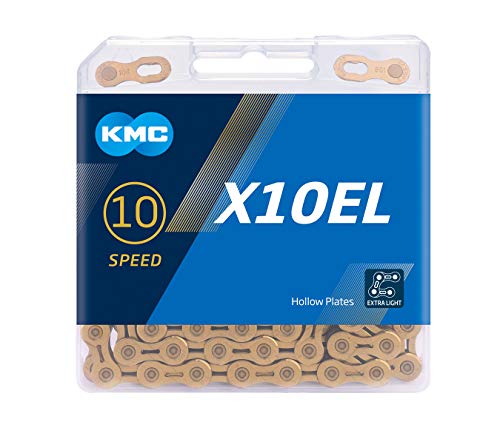 Cadena Kmc X10 El Light 114 Eslabones 10V. Oro