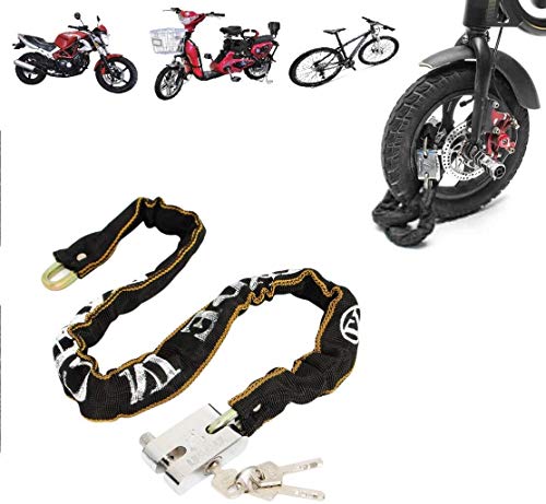Cadena para bicicletas, escúteres y motocicletas | con protección antiarañazos | Nivel de seguridad 2 | Acero inoxidable | Candado de cadena irrompible