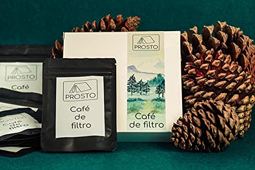 Café de filtro de bolsillo para camping, actividades y ocio al aire libre | Café molido de tueste natural (6 unidades)