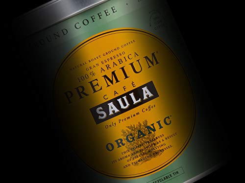 Café Saula Premium Ecológico 100% arábica molido - Pack 3 botes de 250 gr