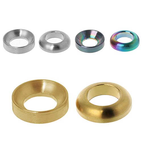 CAFFAINA 2 unids/Set Espaciador de Bicicleta Pinza de Freno hidráulico M6 aleación de Titanio MTB Piezas de Bicicleta reparación Anillos de arandela Huecos cóncavos convexos