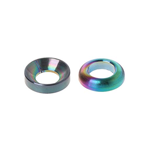 CAFFAINA 2 unids/Set Espaciador de Bicicleta Pinza de Freno hidráulico M6 aleación de Titanio MTB Piezas de Bicicleta reparación Anillos de arandela Huecos cóncavos convexos