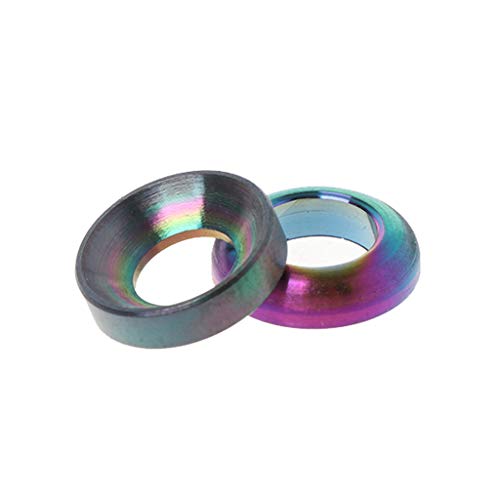 CAFFAINA 2 unids/Set Espaciador de Bicicleta Pinza de Freno hidráulico M6 aleación de Titanio MTB Piezas de Bicicleta reparación Anillos de arandela Huecos cóncavos convexos