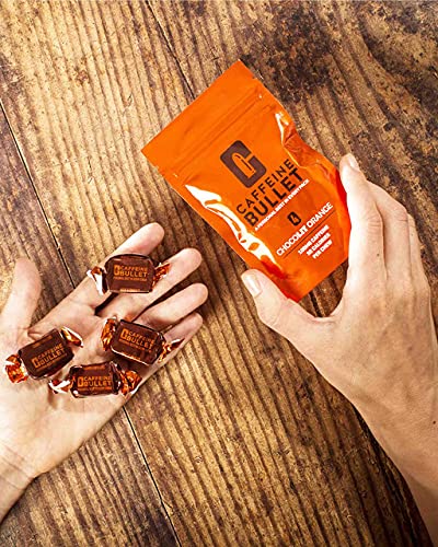 Caffeine Bullet 16 caramelo de naranja chocolate: superan a los gel energ‚ticos, cafeina chicle y c psulas. Nutrici¢n deportiva para correr maraton, ciclismo, gimnasio y entrenamiento resistencia