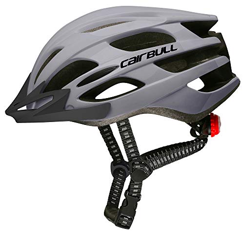 Cairbull Casco, Unisex Adulto Casco de Ciclismo Equipado con luz LED/Visera/Gafas de Sol