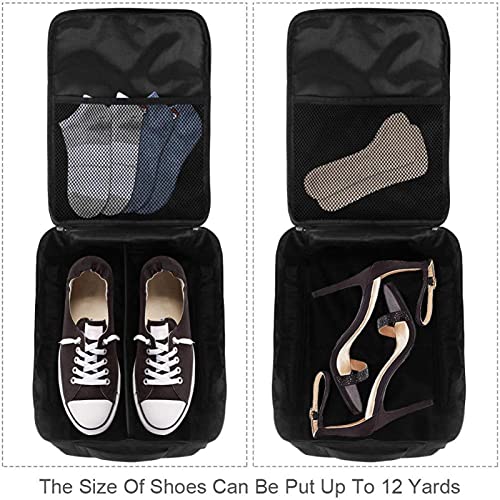 Caja de almacenamiento para zapatos de viaje y uso diario Kudu Night Shoe Bag Organizador portátil impermeable hasta 12 yardas con doble cremallera 4 bolsillos